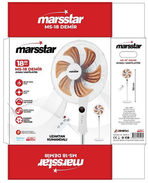 MARSSTAR MS-18 DEMİR KUMAN. SANAYİ TİPİ VANTİLATÖR