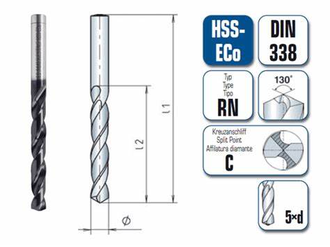 10.0MM DIN338 RN HSS-CO MAT.UC