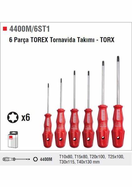 6 PARÇA TOREX TORNAViDA TAKIMI -TORX