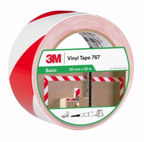 3M 767 GENEL AMAÇLI ViNiL BANT KIRMIZI - BEYAZ