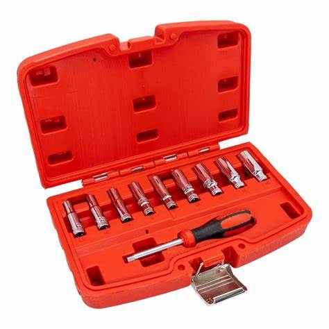 10 PARÇA 1/4" 6 KÖŞE DERiN LOKMA TAKIMI