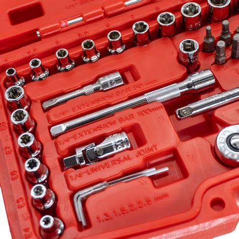 61 Parça 1/4" 6 Köşe Lokma Takımı