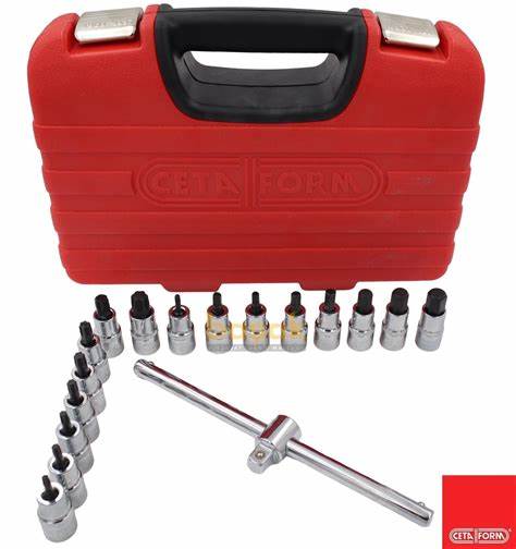 17 Parça 1/2" TORX ve Allen Uçlu Lokma Takımı